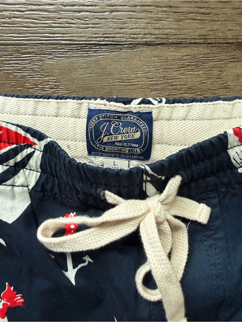 JCrew - Men’s Navy Blue Shorts with Nautical Print